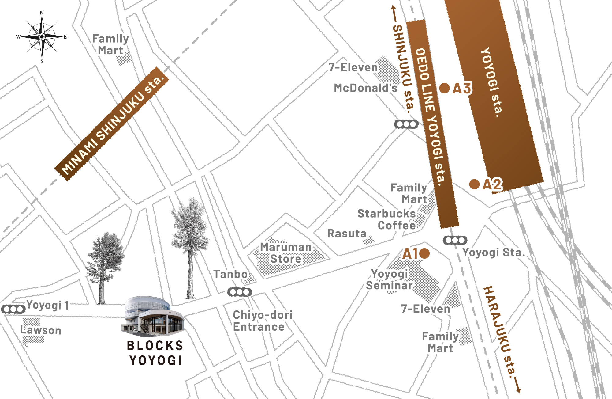BLOCKS YOYOGI access map